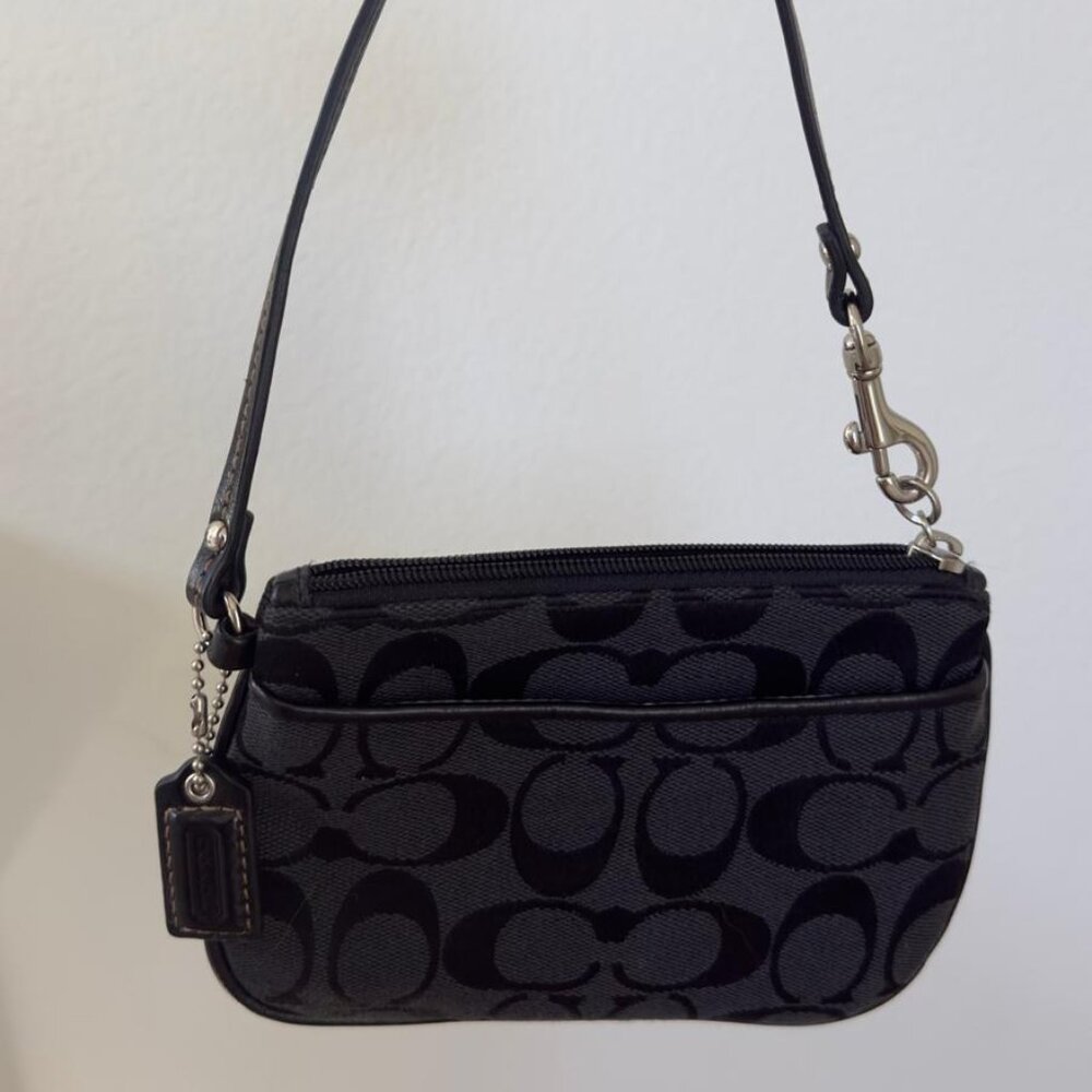 Coach Signature Little Wristlets Black With Hang Tag